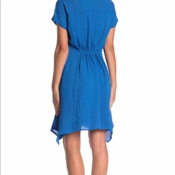 One One Six: Waist-Tie Faux-Wrap Mini Dress size XS in Blue- NEW - Picture 2 of 11